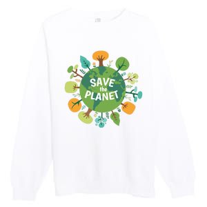 Save The Planet Earth Day Nature Premium Crewneck Sweatshirt