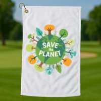 Save The Planet Earth Day Nature Golf Towel