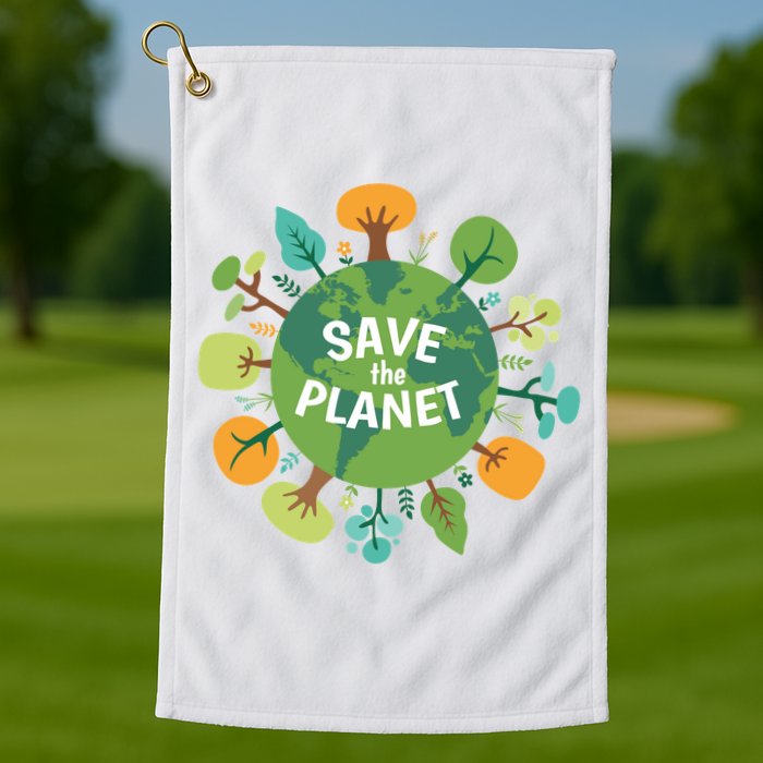 Save The Planet Earth Day Nature Golf Towel