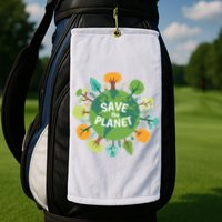 Save The Planet Earth Day Nature Golf Towel