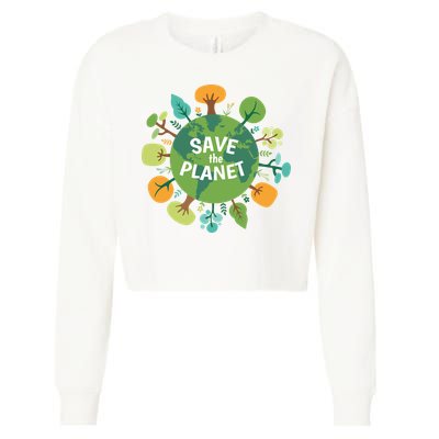 Save The Planet Earth Day Nature Cropped Pullover Crew
