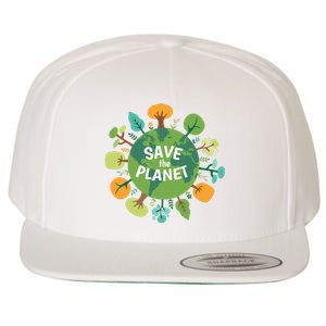 Save The Planet Earth Day Nature Wool Snapback Cap