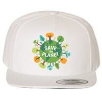Save The Planet Earth Day Nature Wool Snapback Cap