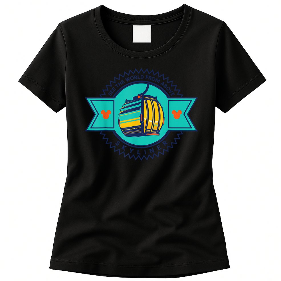 Skyliner Theme Park Ride Mouse Ears Magical Vacation Womens T-Shirt