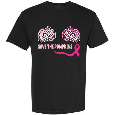 Save The Pumpkins Breast Cancer Awareness Ribbon Garment-Dyed Heavyweight T-Shirt