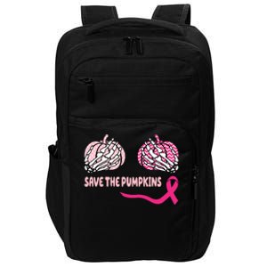 Save The Pumpkins Breast Cancer Awareness Ribbon Impact Tech Backpack