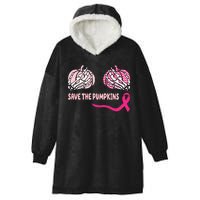 Save The Pumpkins Breast Cancer Awareness Ribbon Hooded Wearable Blanket