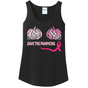 Save The Pumpkins Breast Cancer Awareness Ribbon Ladies Essential Tank