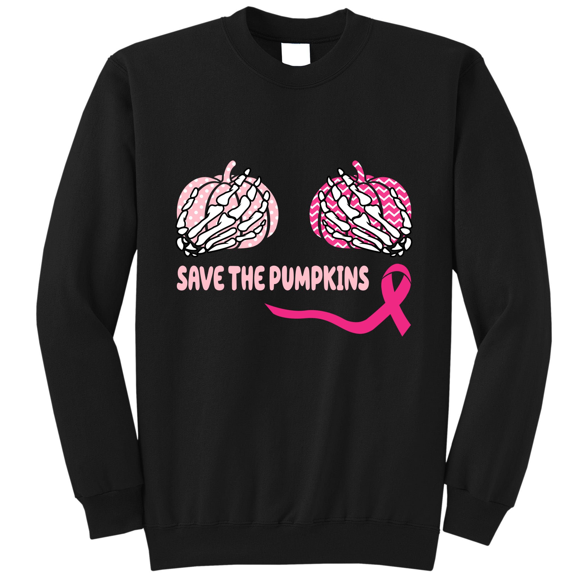 Save The Pumpkins Breast Cancer Awareness Ribbon Tall Sweatshirt