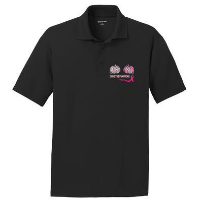 Save The Pumpkins Breast Cancer Awareness Ribbon PosiCharge RacerMesh Polo