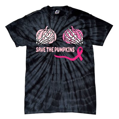 Save The Pumpkins Breast Cancer Awareness Ribbon Tie-Dye T-Shirt