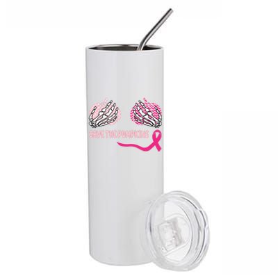 Save The Pumpkins Breast Cancer Awareness Ribbon Stainless Steel Tumbler