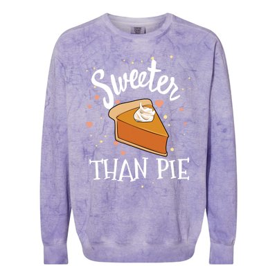 Sweeter Than Pie Halloween Pumpkin Thanksgiving Gift Colorblast Crewneck Sweatshirt