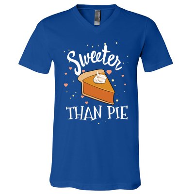 Sweeter Than Pie Halloween Pumpkin Thanksgiving Gift V-Neck T-Shirt