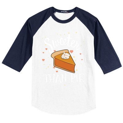 Sweeter Than Pie Halloween Pumpkin Thanksgiving Gift Baseball Sleeve Shirt