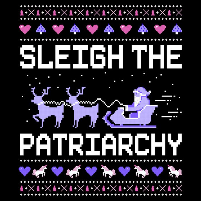Sleigh The Patriarchy Feminist Feminism Meme Ugly Christmas Gift Backpack