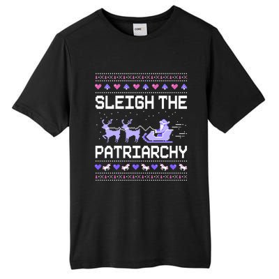 Sleigh The Patriarchy Feminist Feminism Meme Ugly Christmas Gift Tall Fusion ChromaSoft Performance T-Shirt