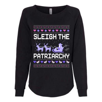 Sleigh The Patriarchy Feminist Feminism Meme Ugly Christmas Gift Womens California Wash Sweatshirt