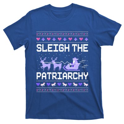 Sleigh The Patriarchy Feminist Feminism Meme Ugly Christmas Gift T-Shirt