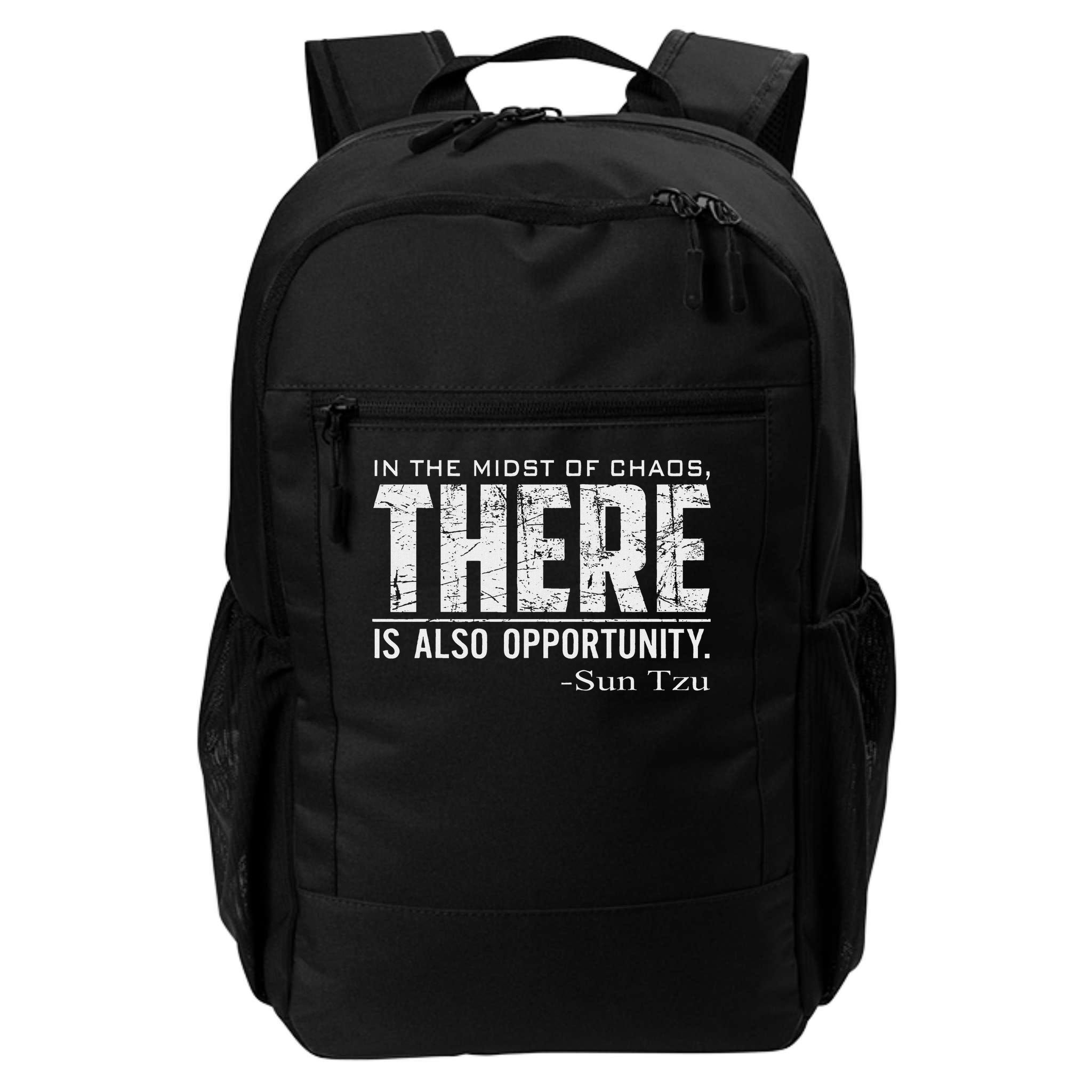 Sun Tzu Quote In The Midst Of Chaos There Is Opportunity Backpack