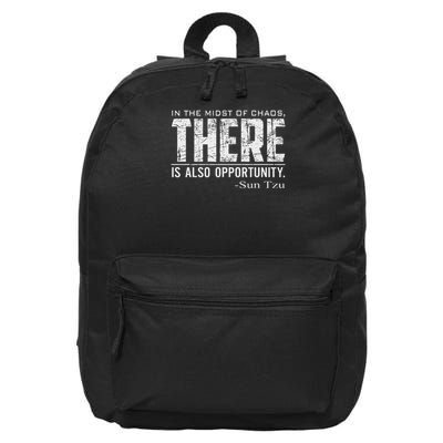 Sun Tzu Quote In The Midst Of Chaos There Is Opportunity 16 in Basic Backpack