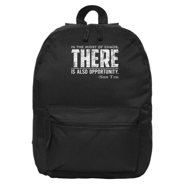 Sun Tzu Quote In The Midst Of Chaos There Is Opportunity 16 in Basic Backpack