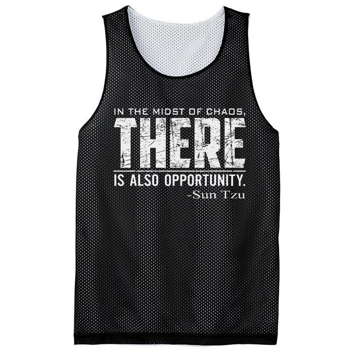 Sun Tzu Quote In The Midst Of Chaos There Is Opportunity Mesh Reversible Basketball Jersey Tank