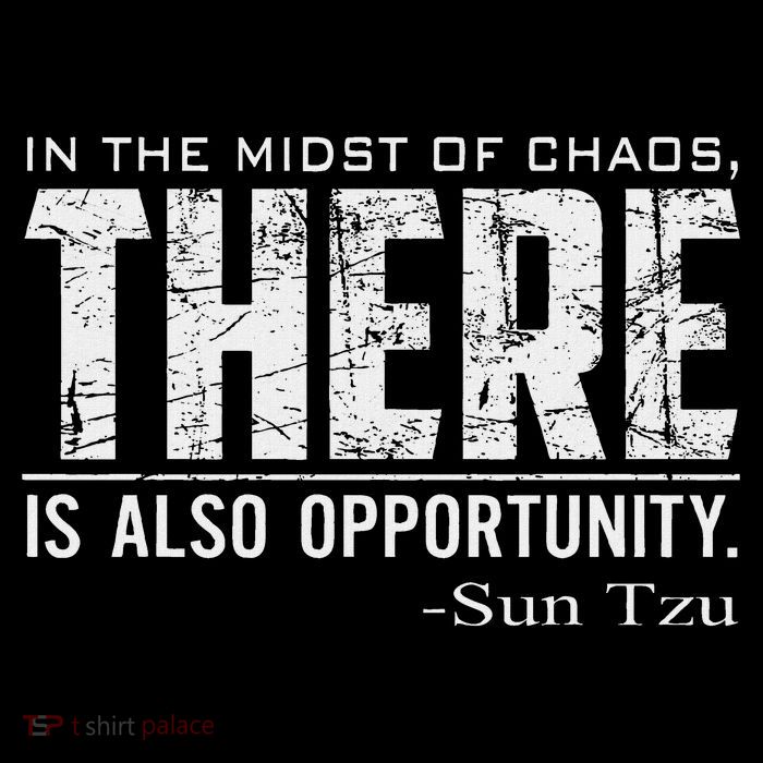 Sun Tzu Quote In The Midst Of Chaos There Is Opportunity Pom Pom 12in Knit Beanie