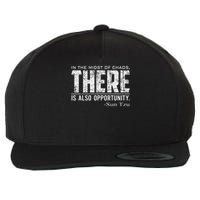 Sun Tzu Quote In The Midst Of Chaos There Is Opportunity Wool Snapback Cap