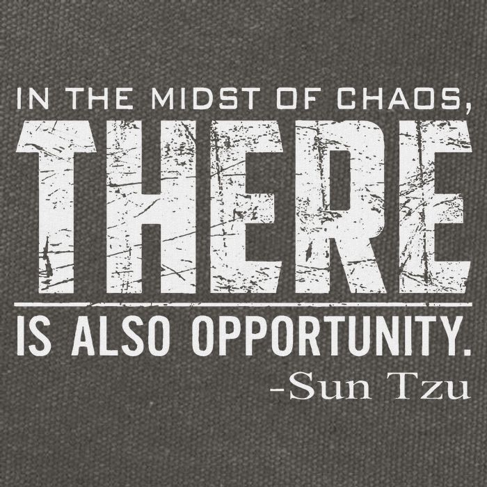 Sun Tzu Quote In The Midst Of Chaos There Is Opportunity Cotton Canvas Backpack