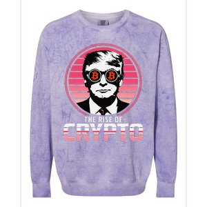 Sarcastic The Rise Of Crypto Bitcoin Trump Decentralize Colorblast Crewneck Sweatshirt