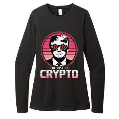 Sarcastic The Rise Of Crypto Bitcoin Trump Decentralize Womens CVC Long Sleeve Shirt