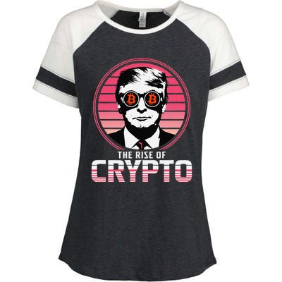 Sarcastic The Rise Of Crypto Bitcoin Trump Decentralize Enza Ladies Jersey Colorblock Tee