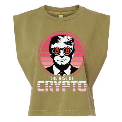 Sarcastic The Rise Of Crypto Bitcoin Trump Decentralize Garment-Dyed Women's Muscle Tee