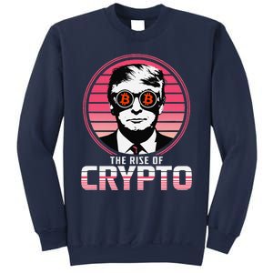 Sarcastic The Rise Of Crypto Bitcoin Trump Decentralize Sweatshirt