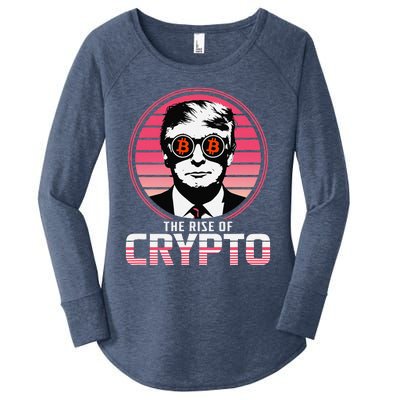 Sarcastic The Rise Of Crypto Bitcoin Trump Decentralize Women's Perfect Tri Tunic Long Sleeve Shirt