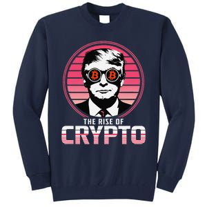 Sarcastic The Rise Of Crypto Bitcoin Trump Decentralize Tall Sweatshirt