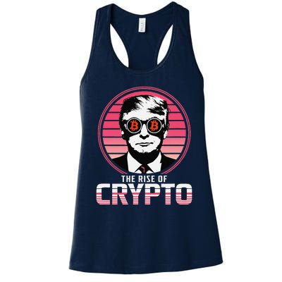 Sarcastic The Rise Of Crypto Bitcoin Trump Decentralize Women's Racerback Tank