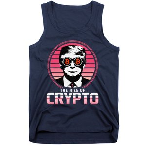 Sarcastic The Rise Of Crypto Bitcoin Trump Decentralize Tank Top