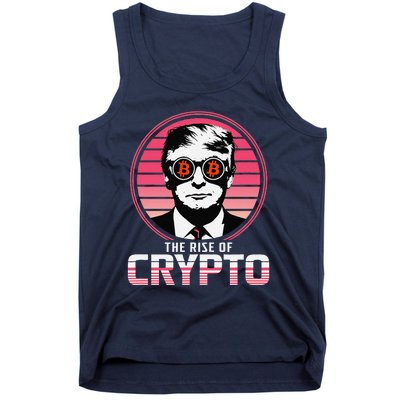 Sarcastic The Rise Of Crypto Bitcoin Trump Decentralize Tank Top