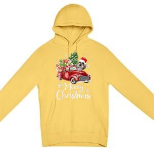 Shih Tzu Riding Red Truck Xmas Merry Christmas Great Gift Premium Pullover Hoodie