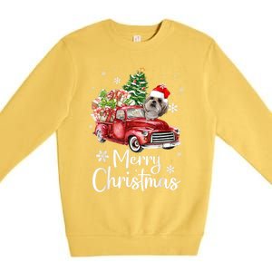 Shih Tzu Riding Red Truck Xmas Merry Christmas Great Gift Premium Crewneck Sweatshirt