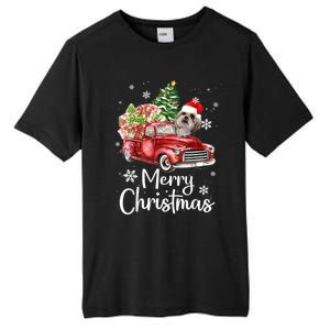 Shih Tzu Riding Red Truck Xmas Merry Christmas Great Gift Tall Fusion ChromaSoft Performance T-Shirt