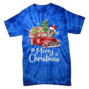 Shih Tzu Riding Red Truck Xmas Merry Christmas Great Gift Tie-Dye T-Shirt