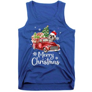 Shih Tzu Riding Red Truck Xmas Merry Christmas Great Gift Tank Top