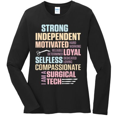 Surgical Technologist Rely Scrub Tech Ladies Long Sleeve Shirt