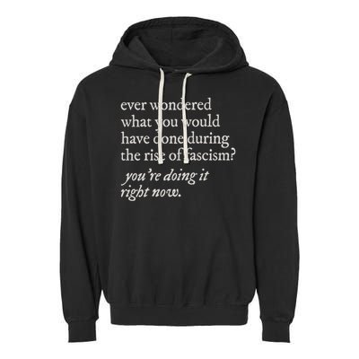 stop the rise of fascism leftist Garment-Dyed Fleece Hoodie