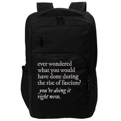 stop the rise of fascism leftist Impact Tech Backpack