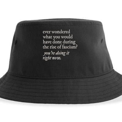 stop the rise of fascism leftist Sustainable Bucket Hat