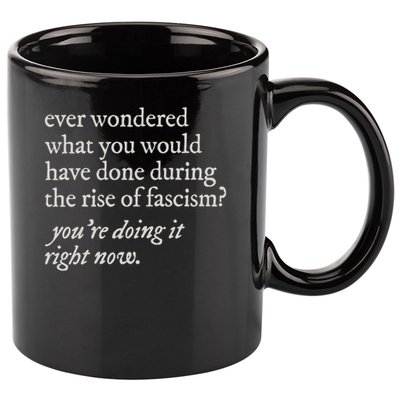 stop the rise of fascism leftist 11oz C Handle Ceramic Mug